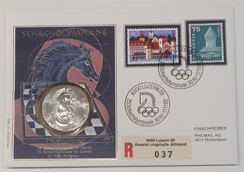 1982 Schacholympiade Luzern - Numisbrief R 037